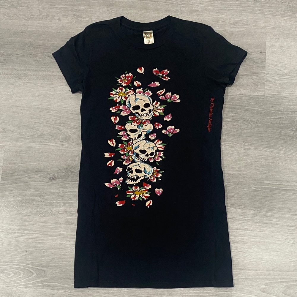 Ed Hardy Y2K Floral Skull T-Shirt